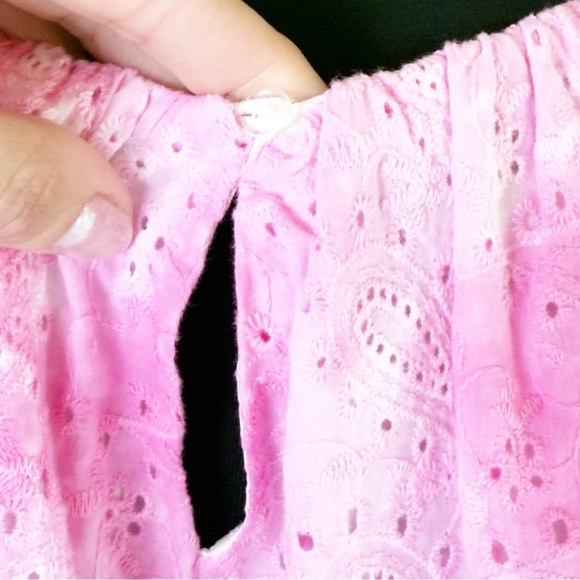 Free the Roses Paisely Eyelet Balloon Top with Tie-dye Effect XS - Picture 6 of 9